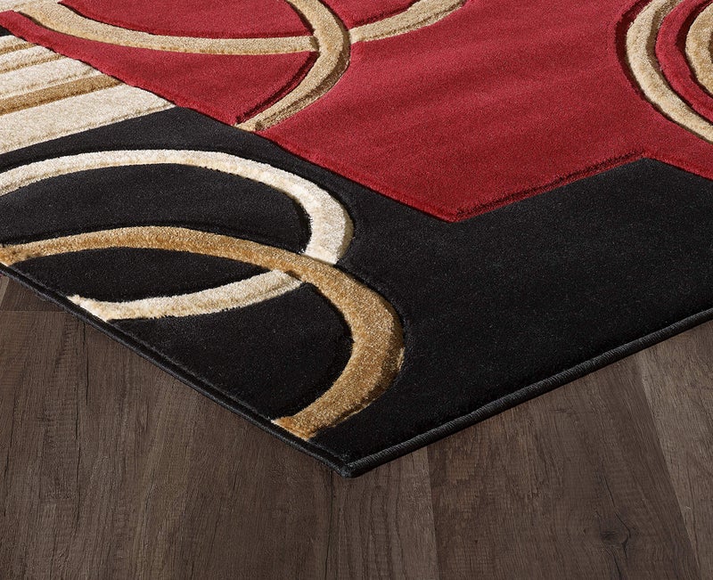 GLORY RUGS Area Rug Modern Soft Hand Carved Contemporary Floor Carpet with Premium Fluffy Texture for Indoor Living Dining Room and Bedroom Area (4x6, Dark Red) - Image 5